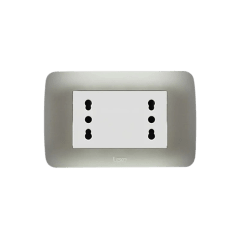 Enchufe Integrado Doble 16 Amp Plateado V-SO-3302 16A SEC