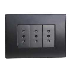 Enchufe Integrado Triple 10AMP Negro Brillante V-SO-3303 10A SEC