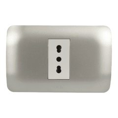 Enchufe Simple 16 Amp Plateado V-SO-3301 16A SEC