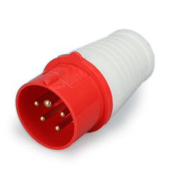 Enchufe Industrial Macho 5x16A W-E0516 240V-415V IP44 5P Rojo