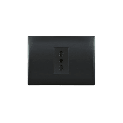Enchufe Simple 16 Amp Negro Brillante V-SO-3301 16A SEC