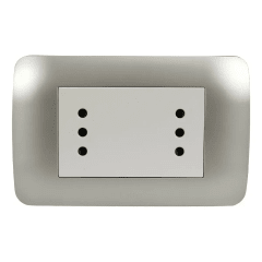 Enchufe  Integrado Doble 10 Amp Plateado V-SO-3302 10A SEC