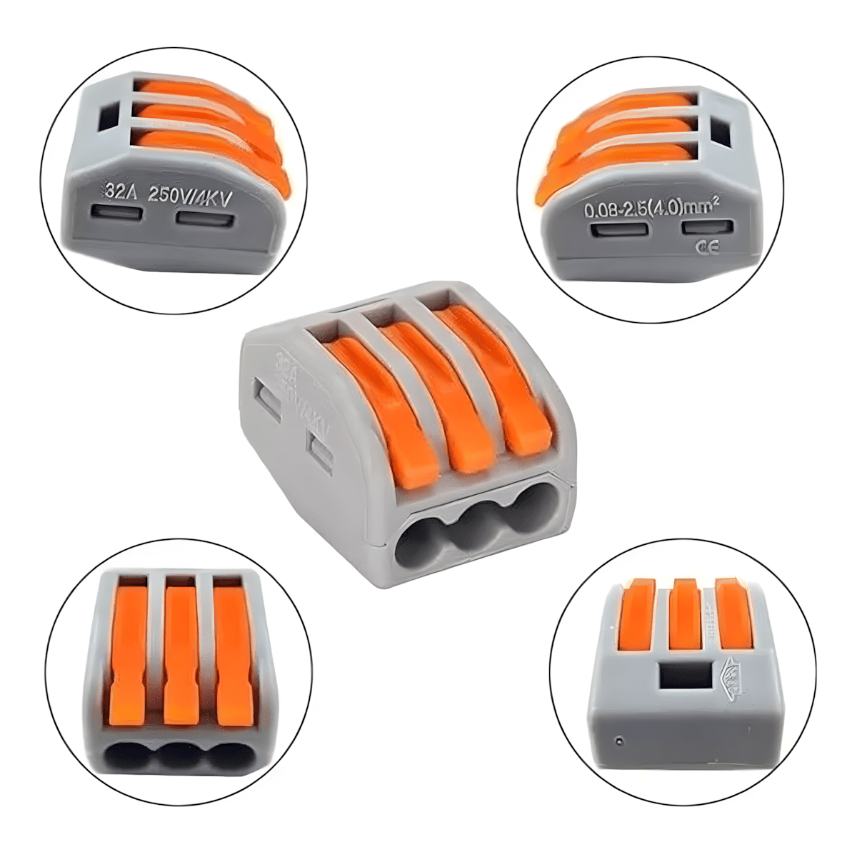 Conector Rápido Wago 220V-450V 32A 3 Puente2