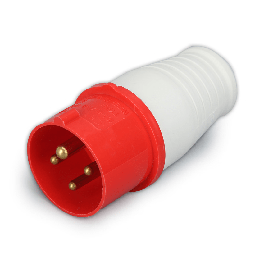 Enchufe Industrial Macho 4x16A W-M0416 240V-415V IP44 4P Rojo3