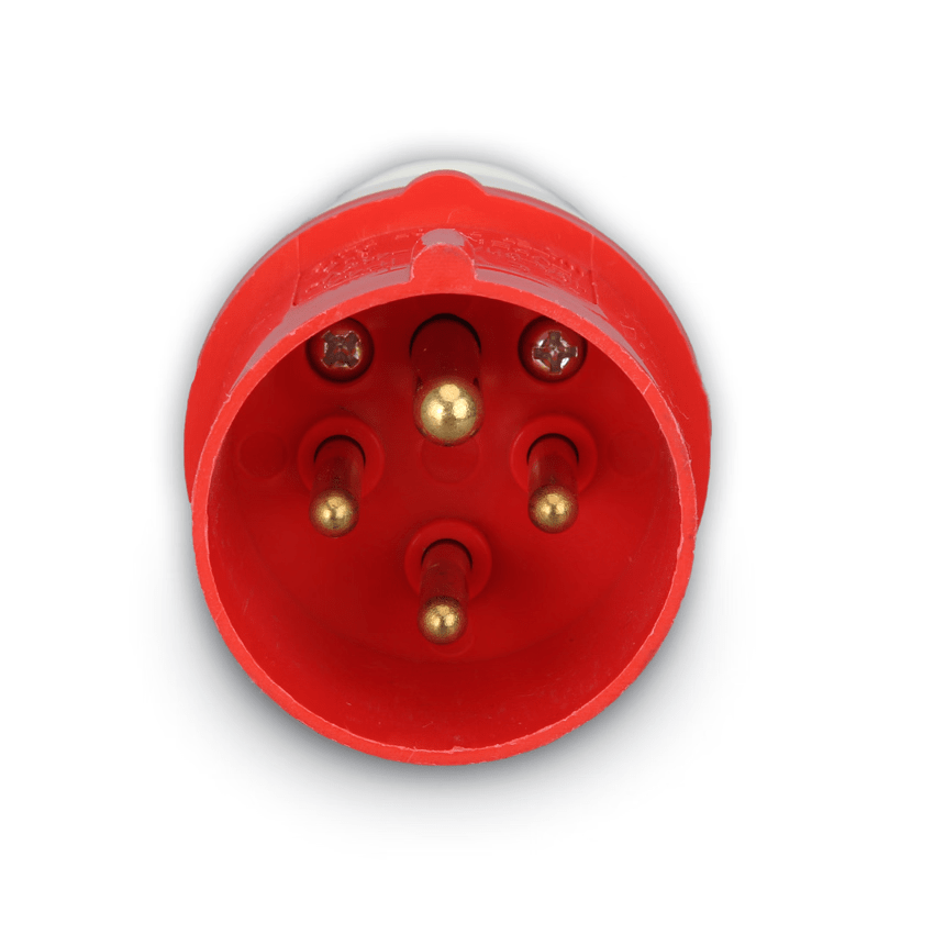 Enchufe Industrial Macho 4x32A W-E0432 240V-415V IP44 Rojo4