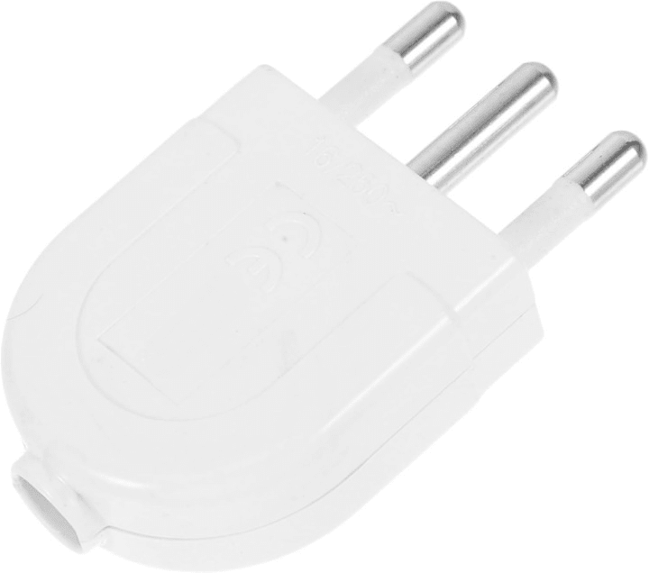 Enchufe Macho Plano Salida Recta 16A 2puerta+T Blanco WI-MP12 SEC1