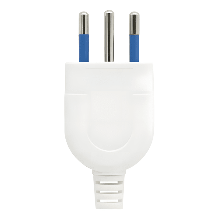 Enchufe Macho Plano Salida Recta 10A 2puerta+T Blanco WI-MP03 SEC1