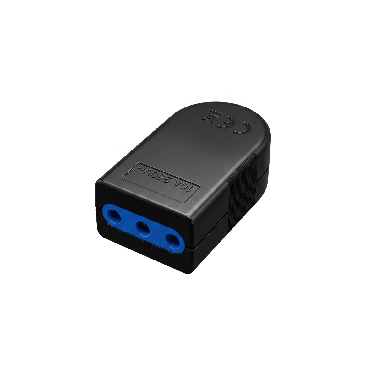 Enchufe Hembra Volante 10A 2puerta+T Negro WI-EHV03 SEC1