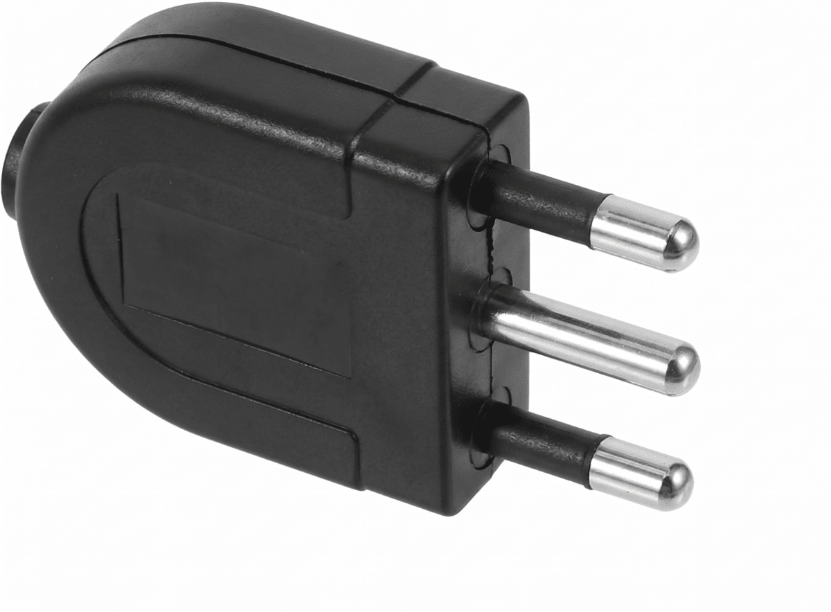Enchufe Macho Plano Salida Recta 16A 2puerta+T Negro WI-MP12 SEC2