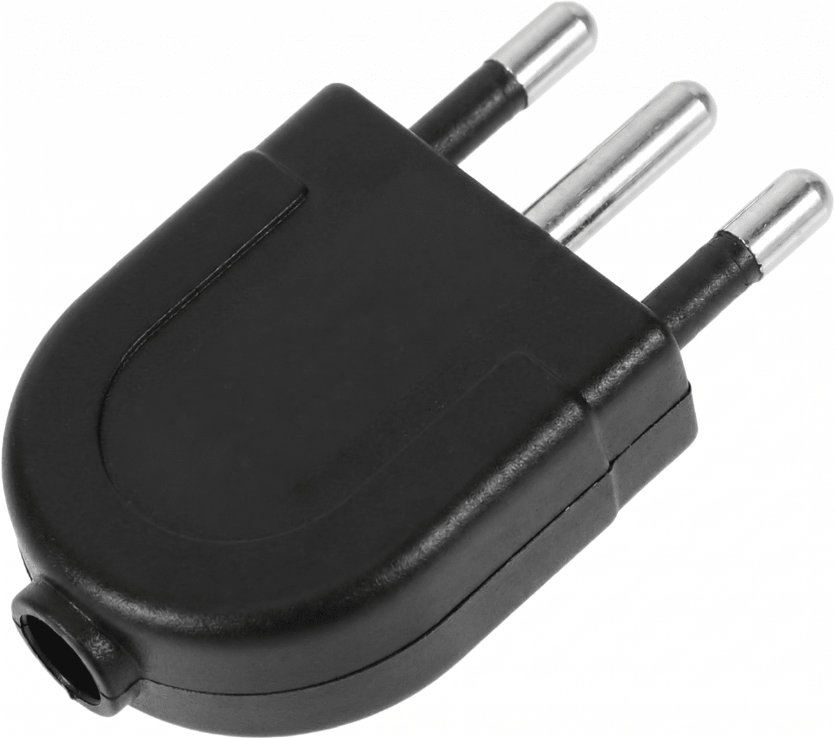 Enchufe Macho Plano Salida Recta 16A 2puerta+T Negro WI-MP12 SEC1