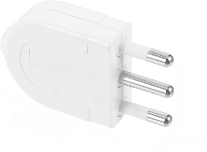 Enchufe Macho Plano Salida Recta 16A 2puerta+T Blanco WI-MP12 SEC2
