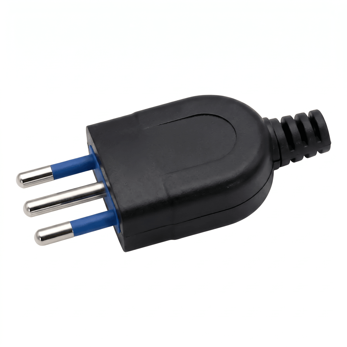 Enchufe Macho Plano Salida Recta 10A 2puerta+T Negro WI-MP03 SEC2