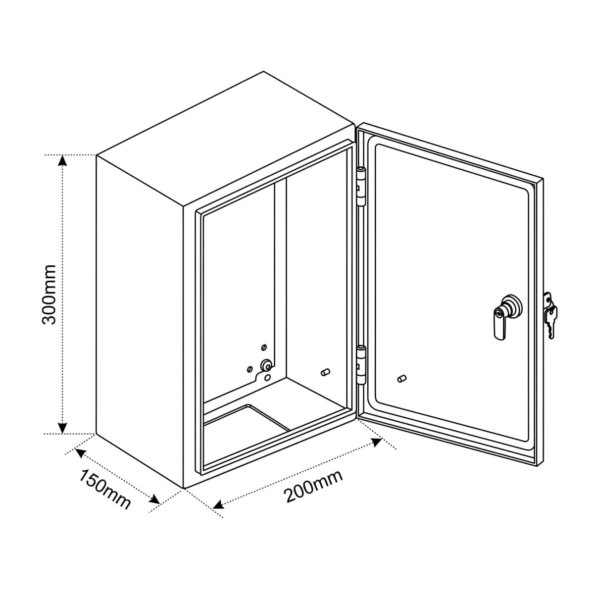 Gabinete 1puerta 300x200x150mm3