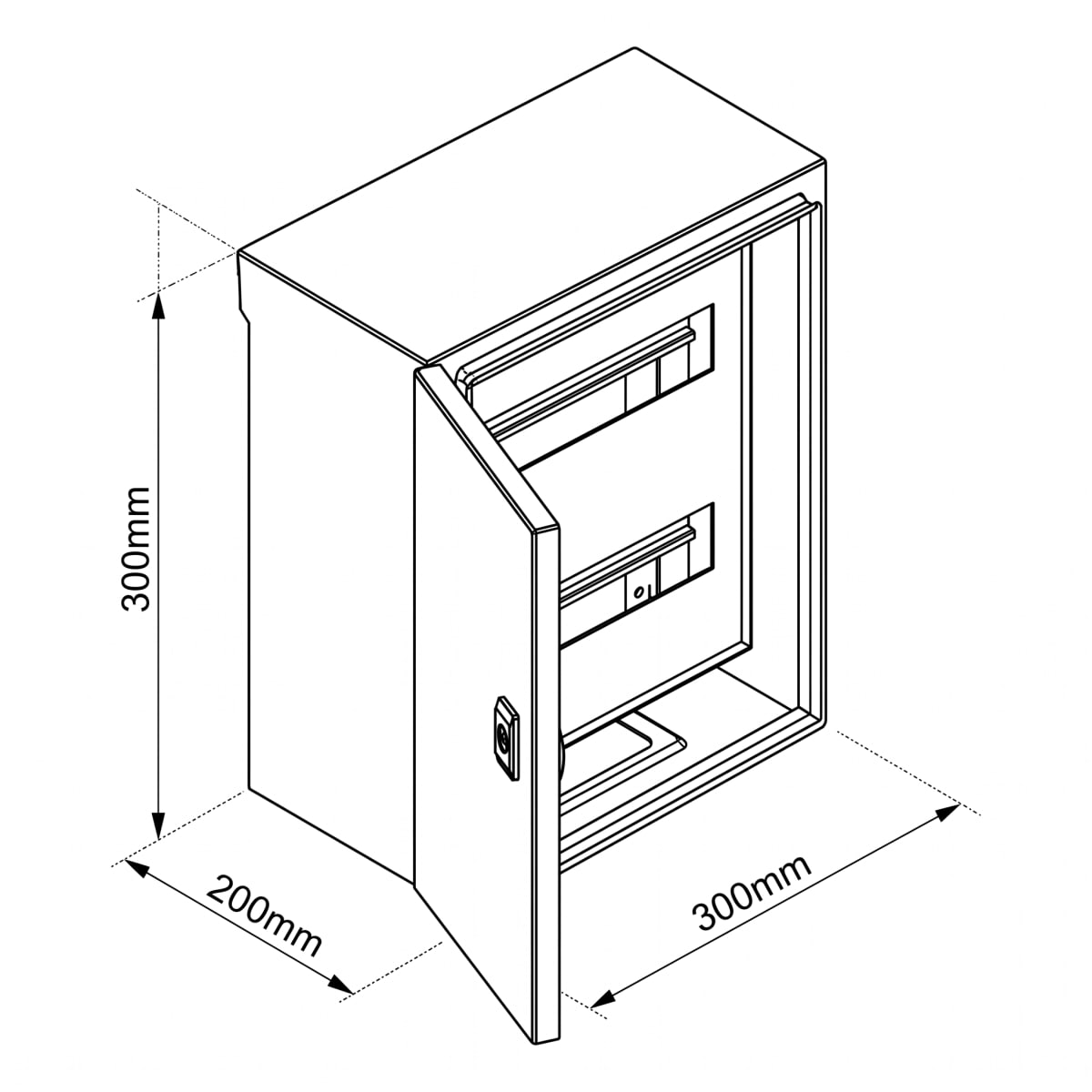 Gabinete c/chasis 300x300x200mm3