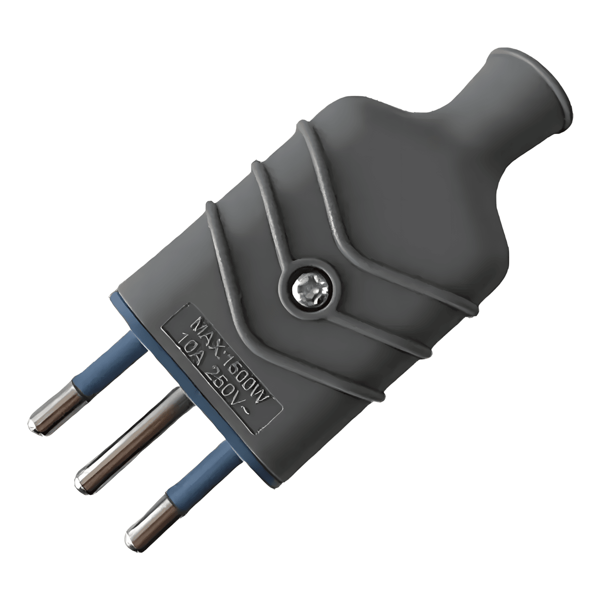 Enchufe Volante Macho Fanton Gris 2puerta+T 10A WI-MC12 SEC2