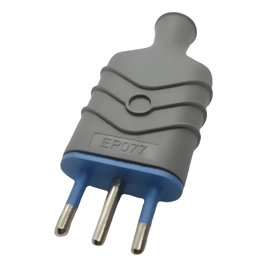Enchufe Volante Macho Fanton Gris 2puerta+T 10A WI-MC12 SEC3