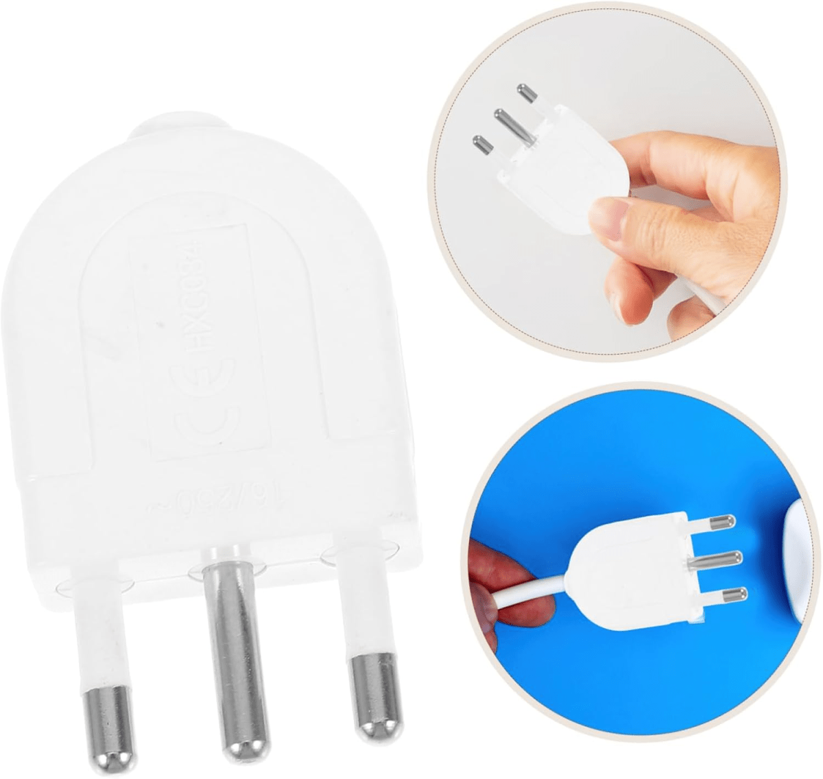 Enchufe Macho Plano Salida Recta 16A 2puerta+T Blanco WI-MP12 SEC3