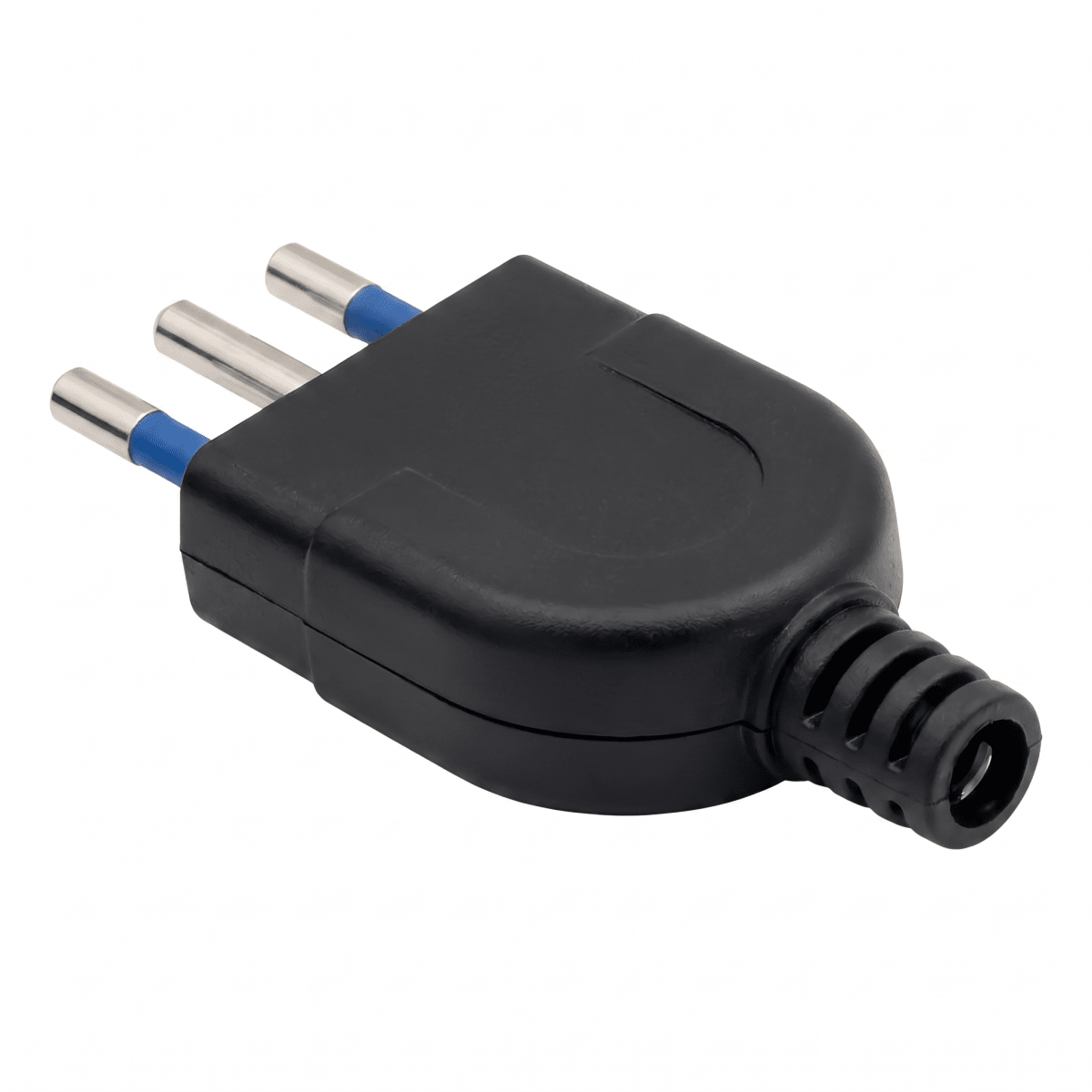 Enchufe Macho Plano Salida Recta 10A 2puerta+T Negro WI-MP03 SEC3