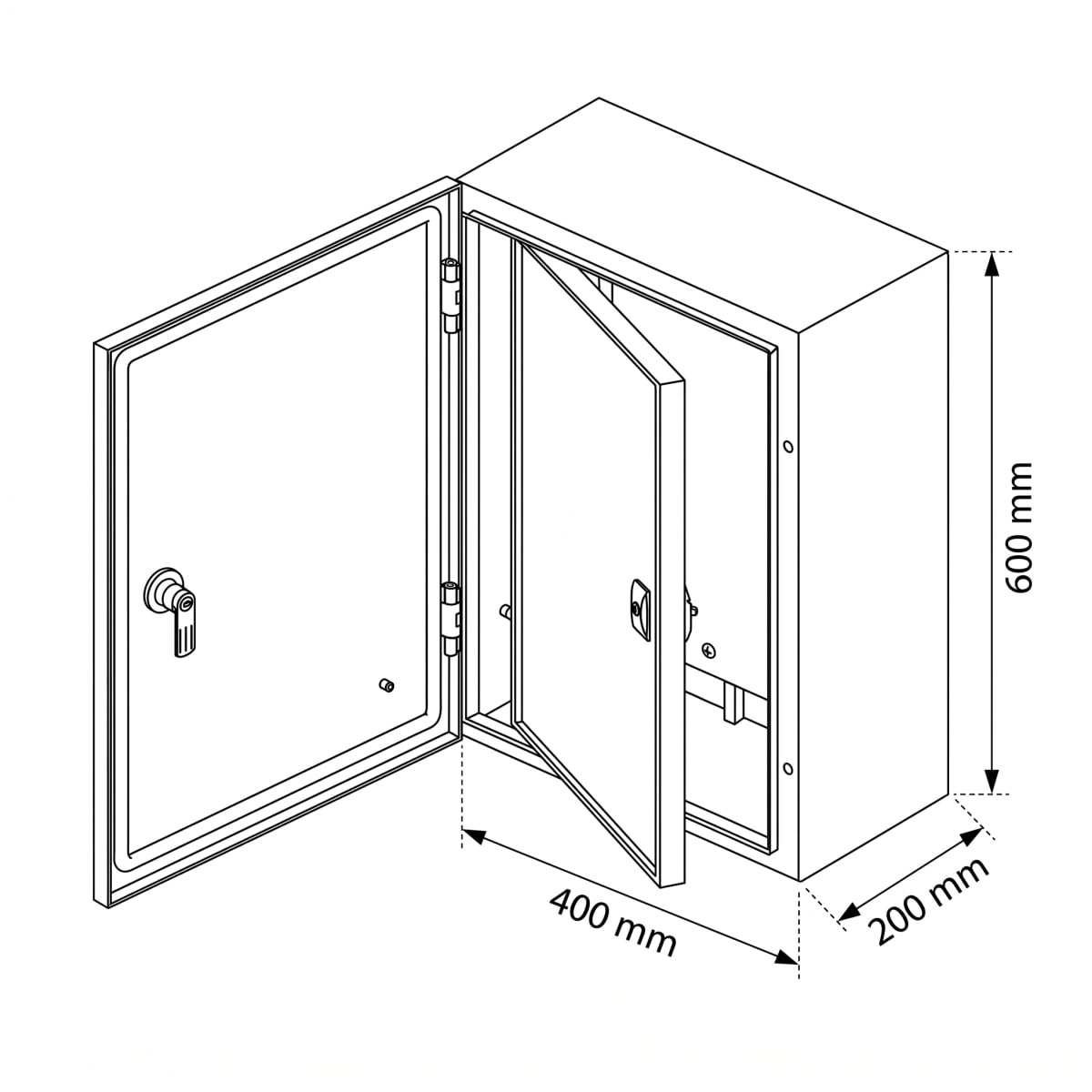 Gabinete 2puerta 600x400x200mm3