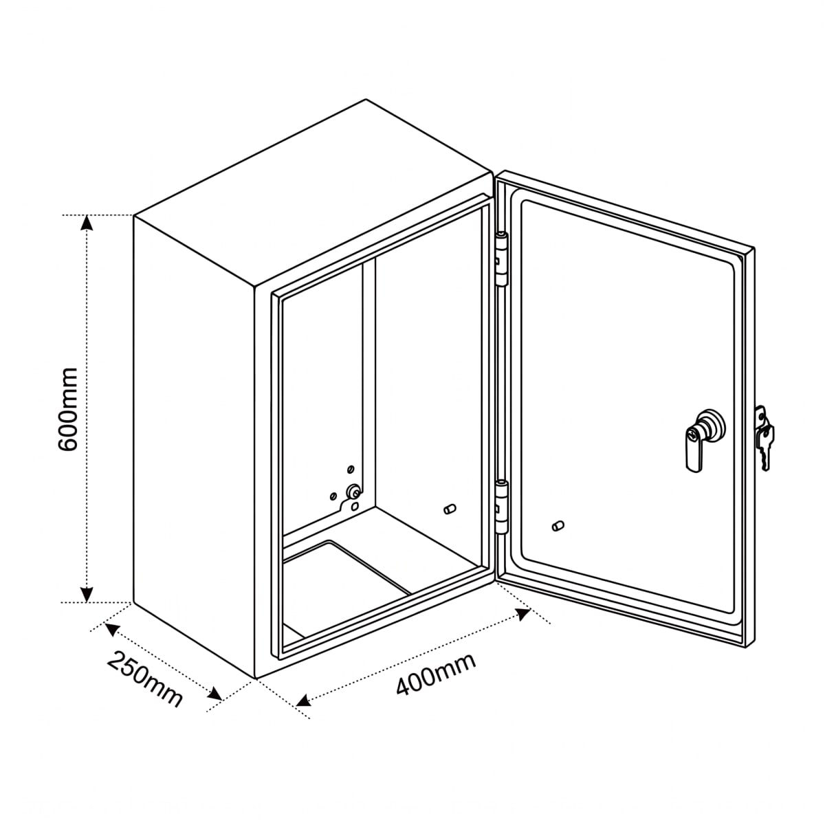 Gabinete 1puerta 600x400x250mm3