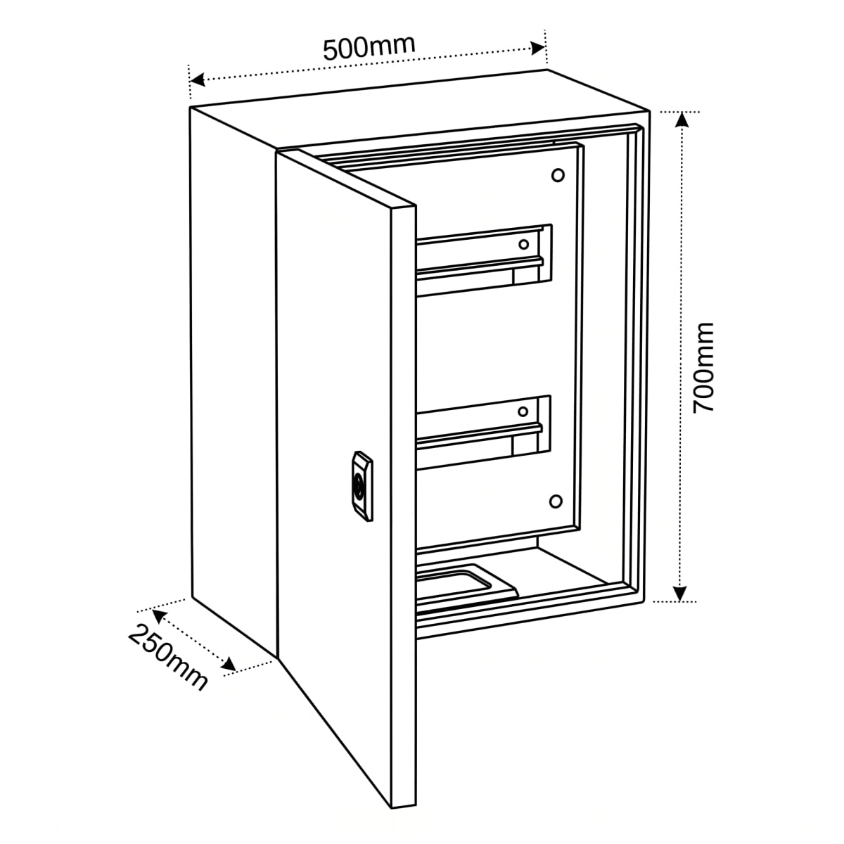 Gabinete c/chasis 700x500x250mm3