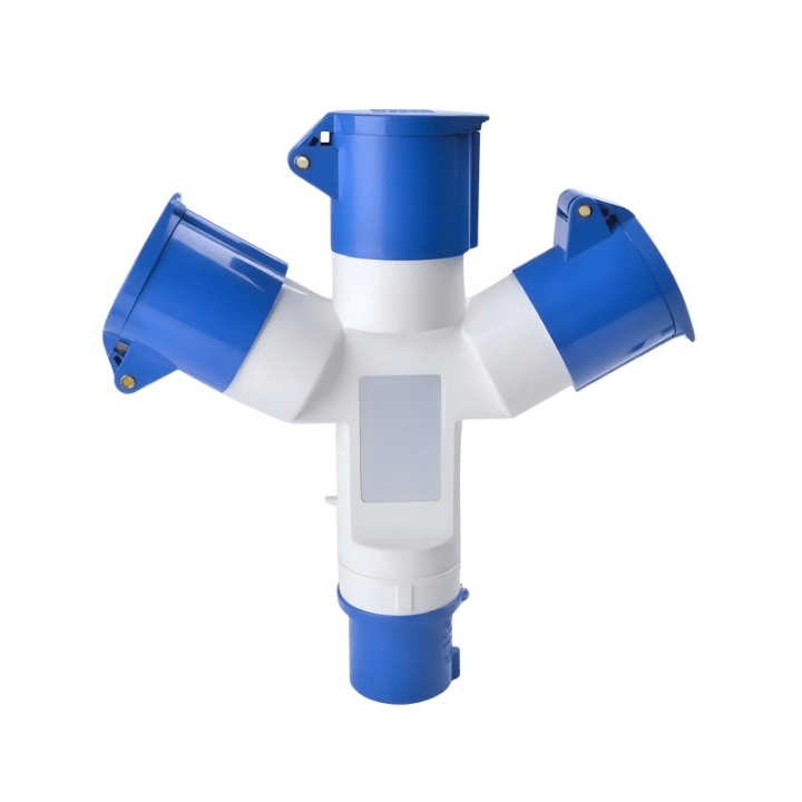 Derivación Industrial 3x16A W-D0316 220V IP44 2puerta+T 16A Azul2