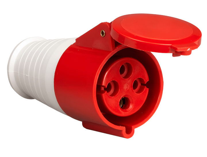 Enchufe Industrial Hembra 4x32A W-E0432 240V-415V IP44 Rojo1