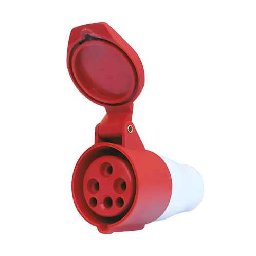 Enchufe Industrial Hembra 4x16A W-E0416 240V-415V IP44 Rojo2