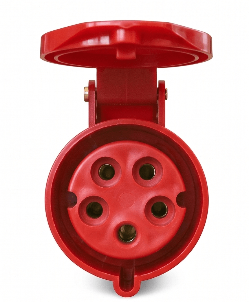 Enchufe Industrial Hembra 5x16A W-E0516 240V-415V IP44 Rojo2