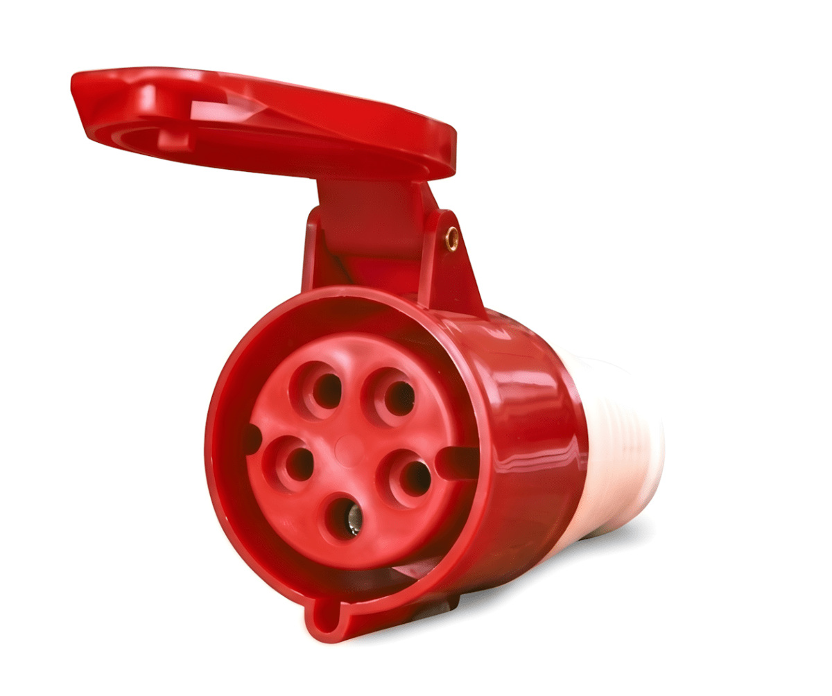 Enchufe Industrial Hembra 5x32A W-E0532 240V-415V IP44 Rojo4