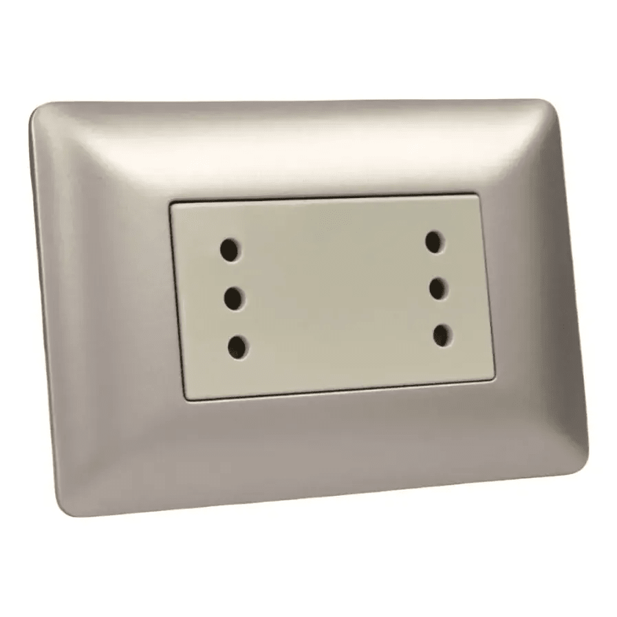 Enchufe  Integrado Doble 10 Amp Champagne V-SO-3302 10A SEC2
