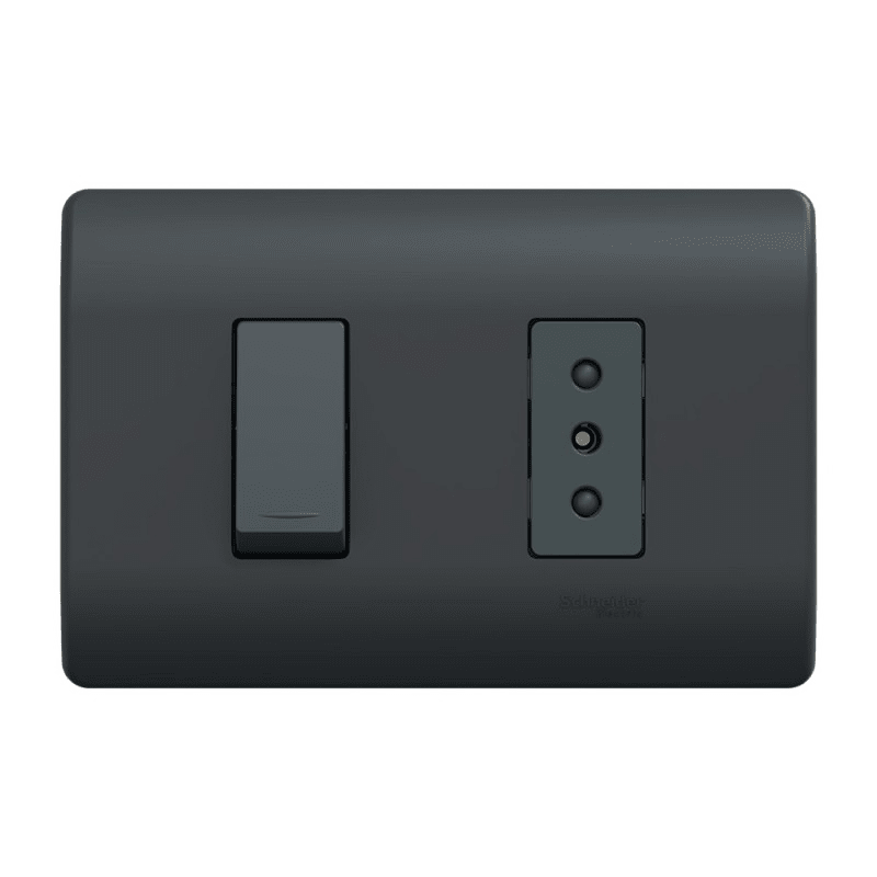Enchufe + Interruptor Mixto Negro V-S0-3301 10A SEC1