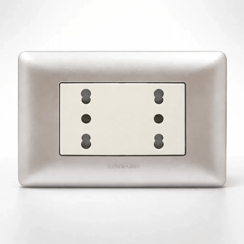 Enchufe Integrado Doble 16 Amp Champagne V-SO-3302-10 16A SEC1