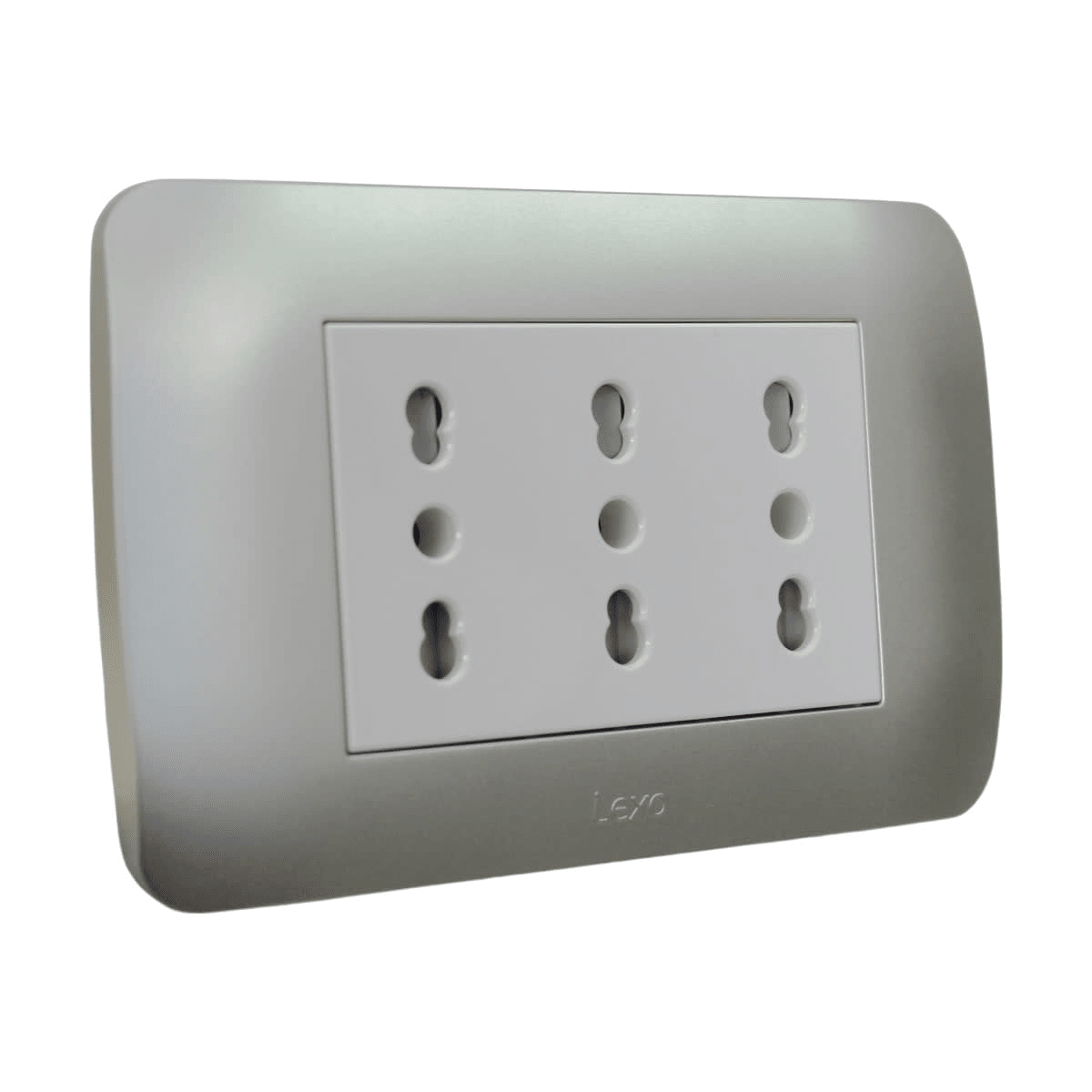 Enchufe Integrado Triple 10AMP Plateado V-SO-3303 10A SEC2