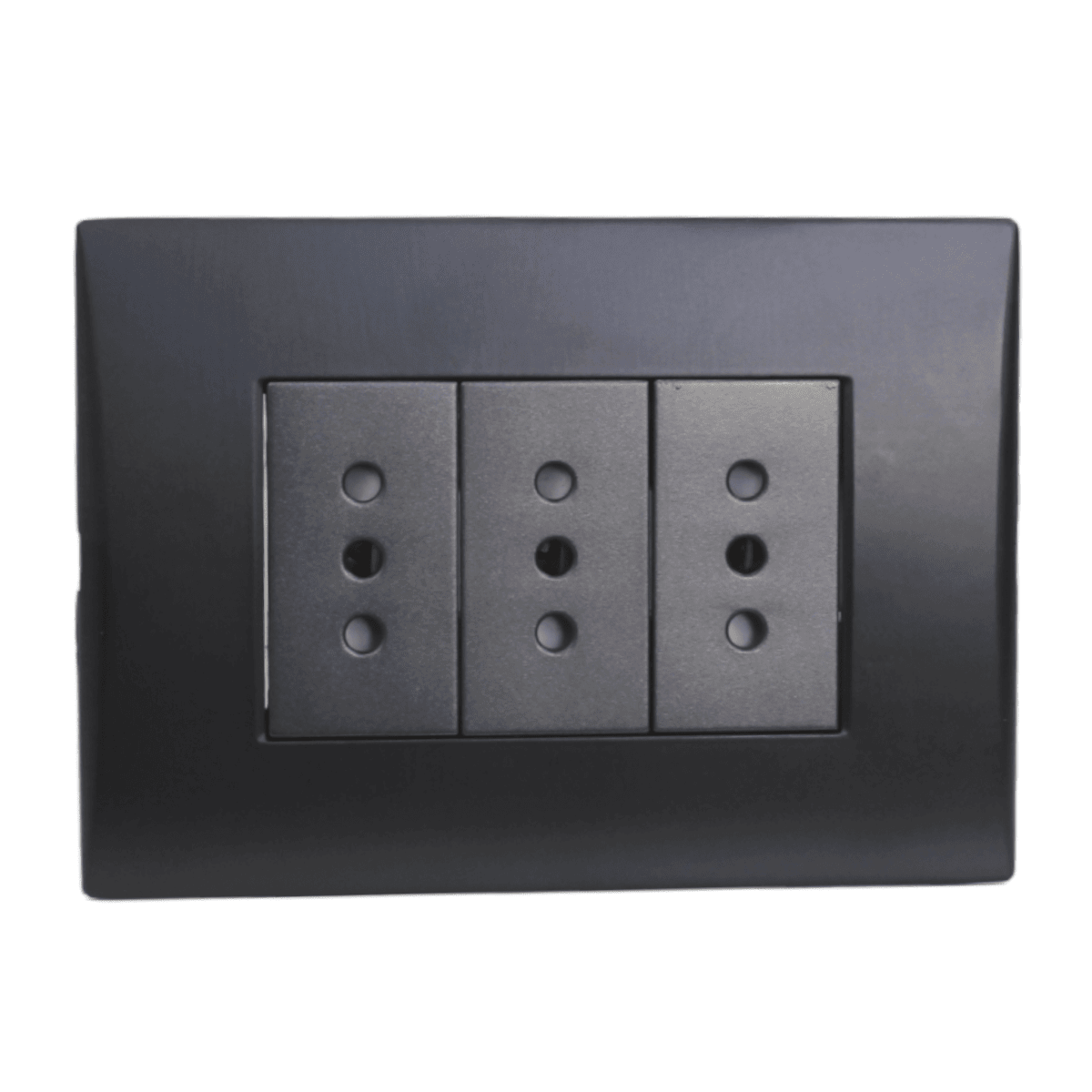 Enchufe Integrado Triple 10AMP Negro Brillante V-SO-3303 10A SEC1