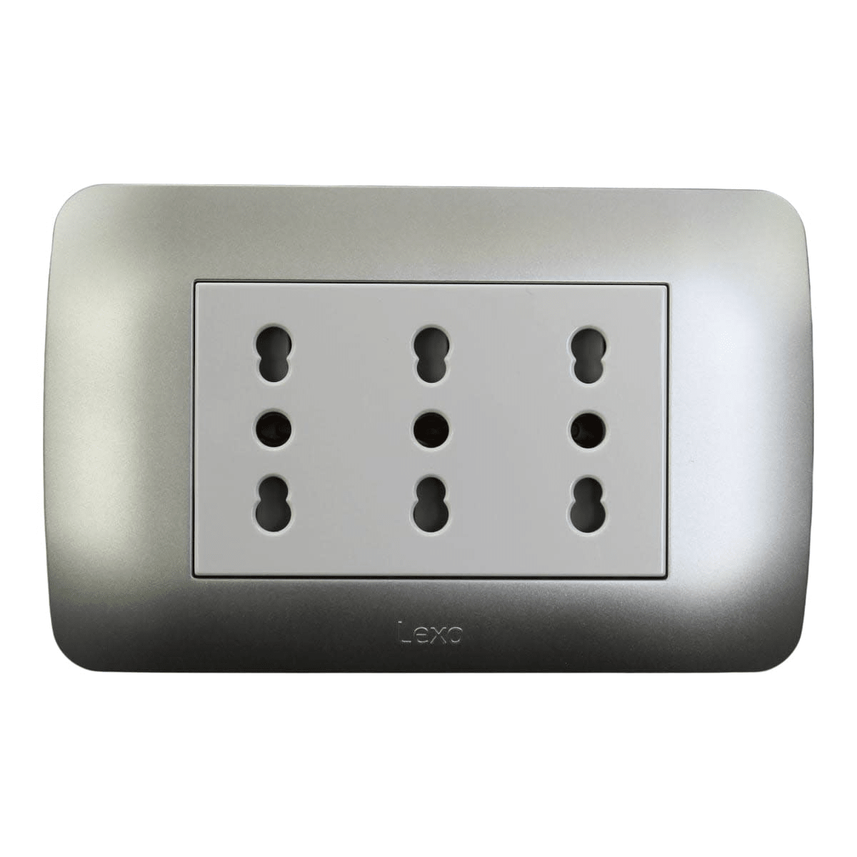Enchufe Integrado Triple 10AMP Plateado V-SO-3303 10A SEC1