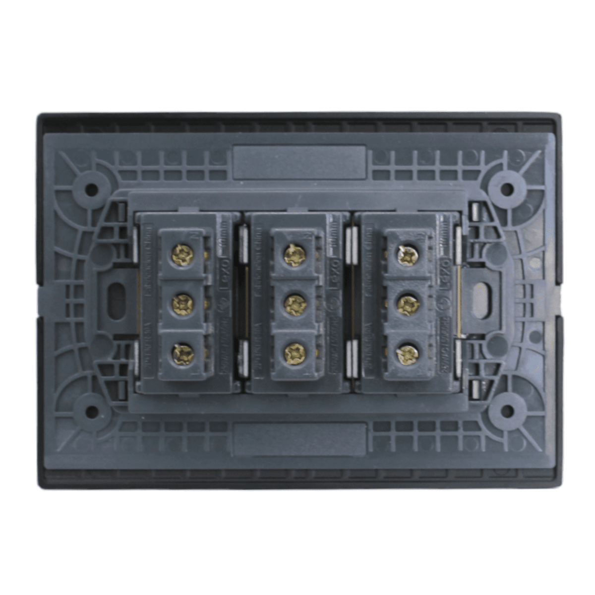 Enchufe Integrado Triple 10AMP Negro Brillante V-SO-3303 10A SEC3