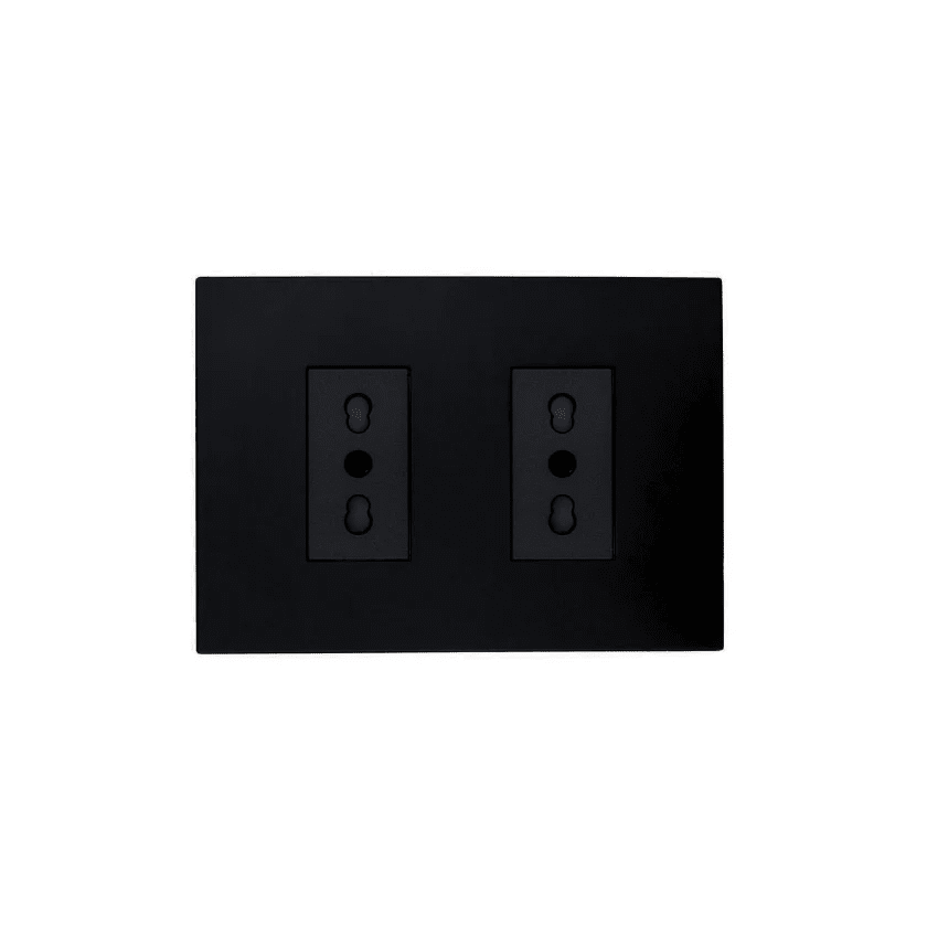 Enchufe Integrado Doble 16 Amp Negro Brillante V-SO-3302 16A SEC1