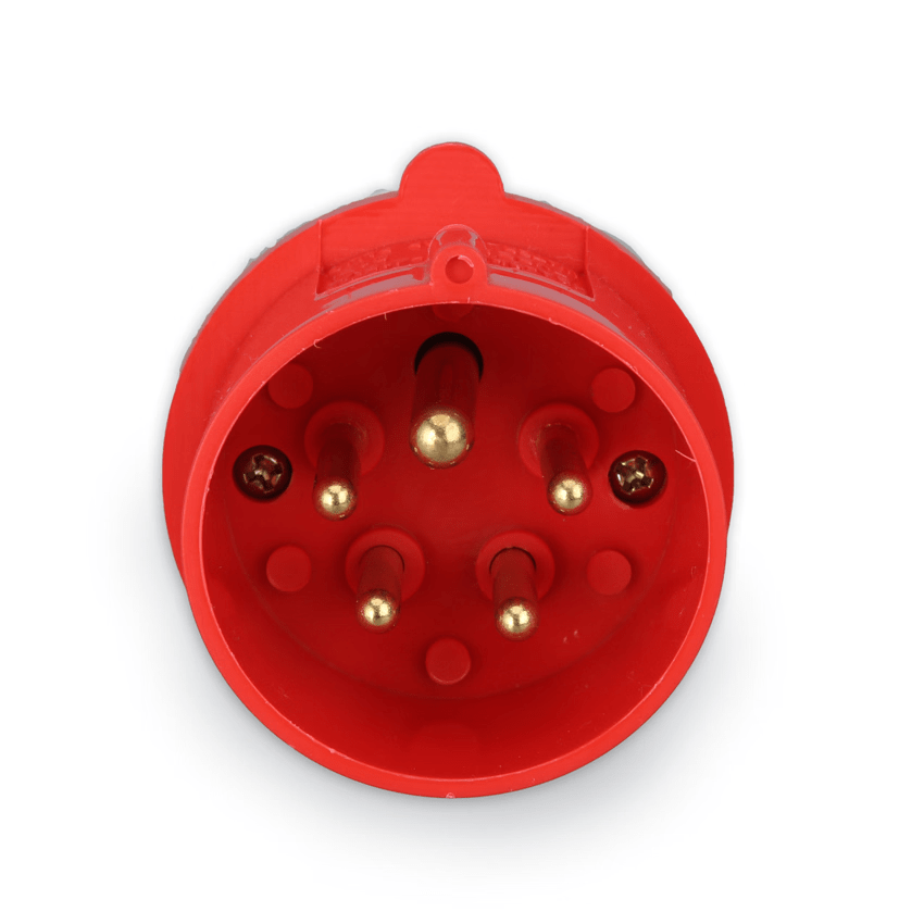 Enchufe Industrial Macho 5x32A W-M0532 240V-415V IP44 Rojo3