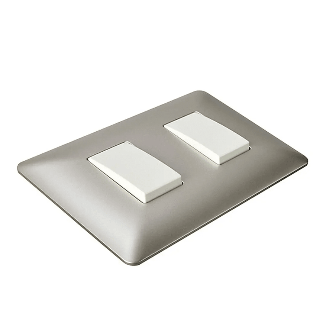Interruptor Doble Plateado V-SO-3302 10A SEC3