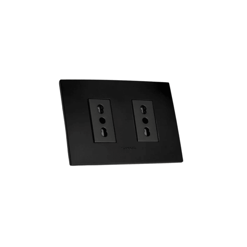 Enchufe Integrado Doble 16 Amp Negro Brillante V-SO-3302 16A SEC3