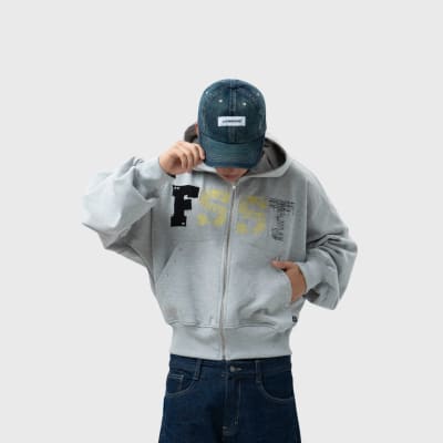 ZIP HOODIE TERRY GRIS1
