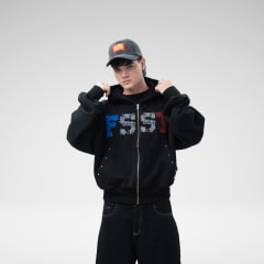 ZIP HOODIE TERRY NEGRO