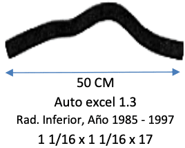 MANGUERA RADIADOR Rad. Inferior, HYUNDAI EXCEL Año 1985 - 19971