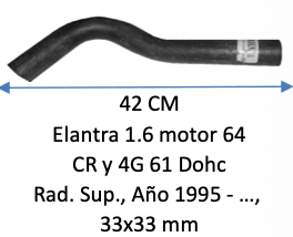 MANGUERA RADIADOR SUPERIOR HYUNDAI ELANTRA 19951