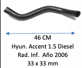 MANGUERA RADIADOR INFERIOR HYUNDAI ACCENT 2006 1.5 DIESEL1