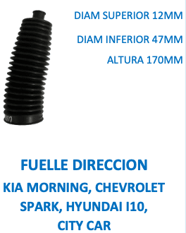FUELLE DIRECCION KIA MORNING, CHEVROLET SPARK, HYUNDAI I10, CITY CAR1