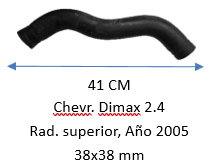 MANGUERA Chevr. Dimax 2.4 Rad. superior, Año 2005 38x38 mm1