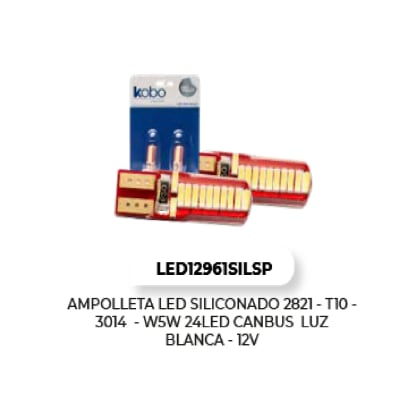 AMPOLLETA LED SILICONADO 2821 T10 12V 5W 24 LED CANBUS LUZ BLANCA1
