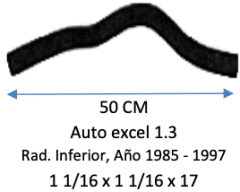 MANGUERA RADIADOR Rad. Inferior, HYUNDAI EXCEL Año 1985 - 1997